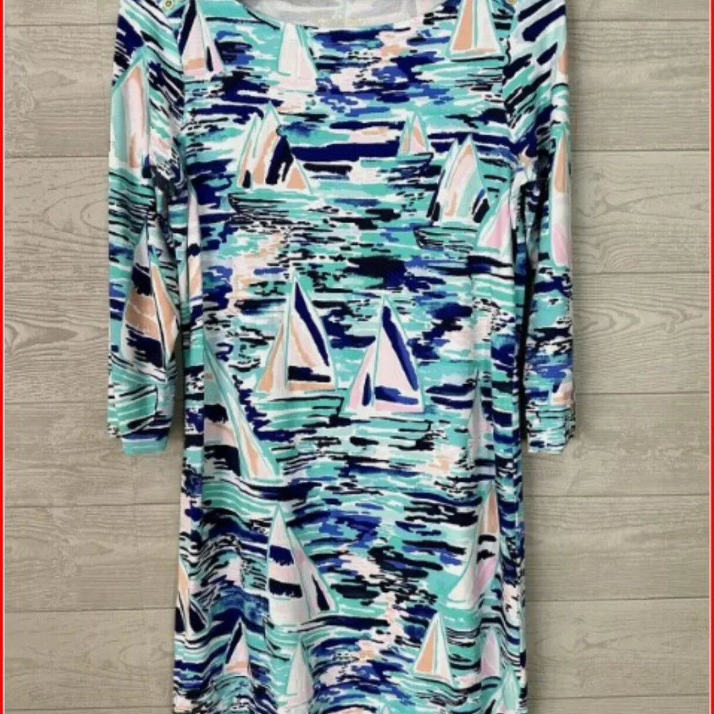 Lilly Pulitzer | UPF 50+ Sophie Dress | L | Pier Pressure | EUC - Picture 7 of 9